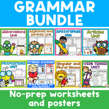 Preview of Grammar Bundle - No-Prep Worksheets and Posters