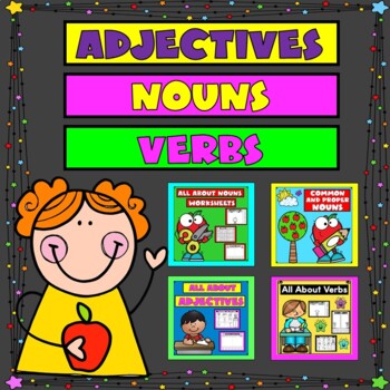 Preview of Grammar Worksheets Bundle | Nouns Adjectives Verbs