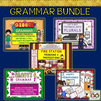 Preview of Grammar Bundle!! Plurals, Pronouns, Prepositions, Nouns, Verbs, and More!