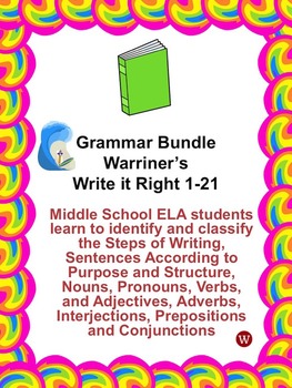 Preview of Grammar Bundle: Warriner's Write it Right 1-21