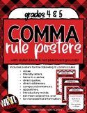 Grammar COMMA USAGE Posters COMMA RULES Anchor Charts Grades 4-5