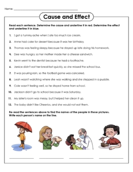 Grammar: Cause and Effect Worksheets by Learning is Fun with Red1