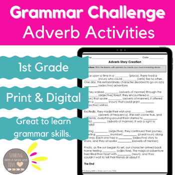 Preview of Grammar Challenge: Adverb Activities