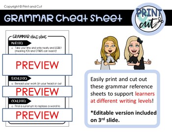 Preview of Grammar Cheat Sheet