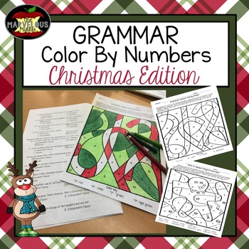 Preview of Grammar Color By Number-Christmas Edition