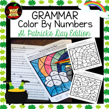 Preview of Grammar Color By Number-St. Patrick's Day Edition