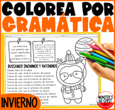 Gramatica Invierno Hojas Colorear Color by Code Spanish Gr