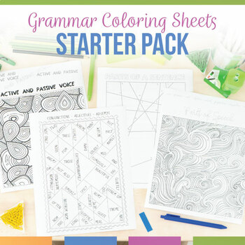 Preview of Grammar Coloring Activity Pack Grammar Coloring Sheets