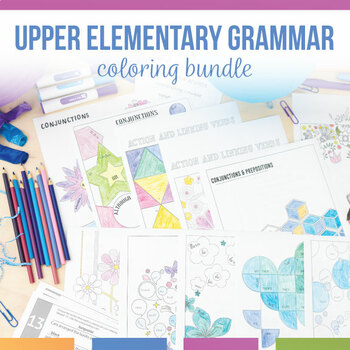 Preview of Grammar Coloring Pages Bundle | Basics of Grammar Coloring Game
