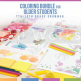 Grammar Coloring Sheet Bundle - Older Students Grammar Coloring Activities