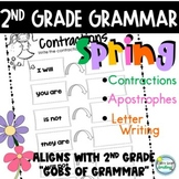 2nd Grade Grammar Spring Theme Including Contractions and 