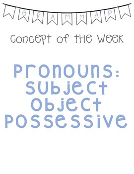 Preview of Grammar Concept: Pronouns