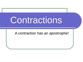 Preview of Grammar: Contractions Powerpoint - Great Visual for students