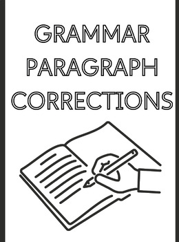Preview of Grammar Correction Paragraphs and Answer Key!