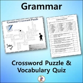 Grammar Crossword & Vocabulary Quiz