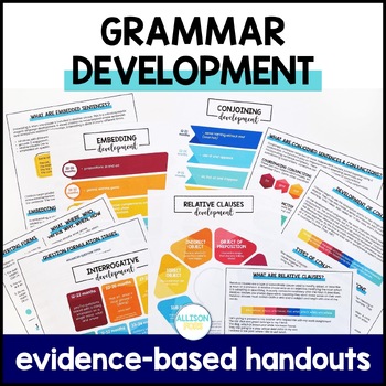 Preview of Grammar Development Charts, Handouts, and Developmental Milestones