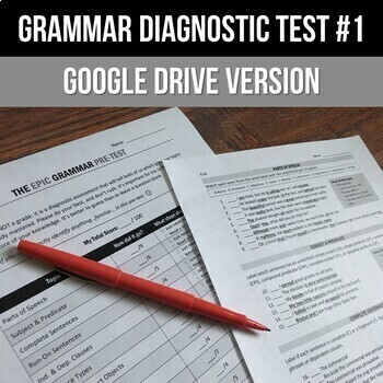 Preview of Grammar Diagnostic Test #1 - Distance Learning - Self-Grading (Google Drive)