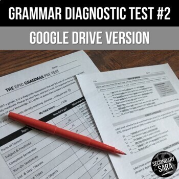 Preview of Grammar Diagnostic Test #2 - Distance Learning - Self-Grading (Google)