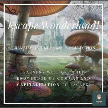 Preview of Grammar Digital Escape Room: Escape Wonderland (w/ Capitalization & Commas)!