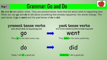 Go And Do Grammar Worksheets Teaching Resources Tpt