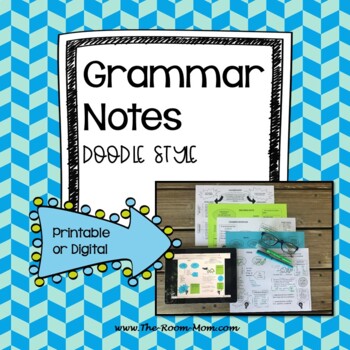 Preview of Grammar Doodle Notes with digital option