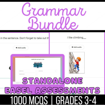 Preview of Grammar Easel Assessments Bundle: Nouns, Verbs, Adjectives, Sentence Structure