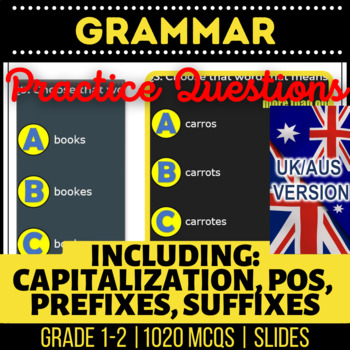 Preview of Grammar Editable Presentations: Prefixes, Suffixes, Adjectives UK/AUS Spelling