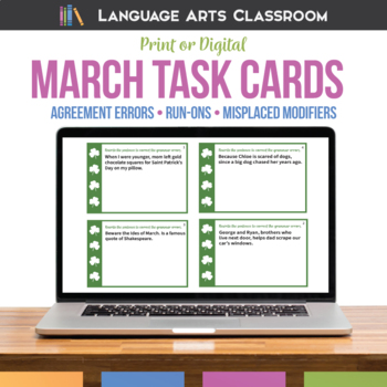 Preview of March Language Arts Activity | Grammar and Writing Errors for Spring
