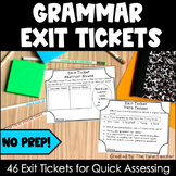 Grammar Exit Tickets Assessments {Exit Slips}