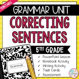 Grammar Fifth Grade Activities: Correcting Sentences