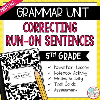 Preview of Grammar Fifth Grade Activities: Run-On Sentences