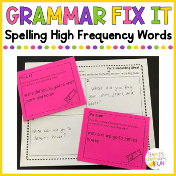 Grammar Fix It - Spelling High Frequency Words