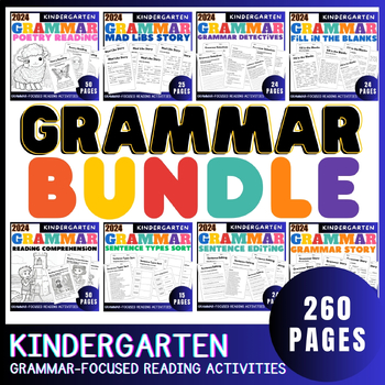 Preview of Grammar-Focused Reading Activities Bundle for Kindergarten #toast23