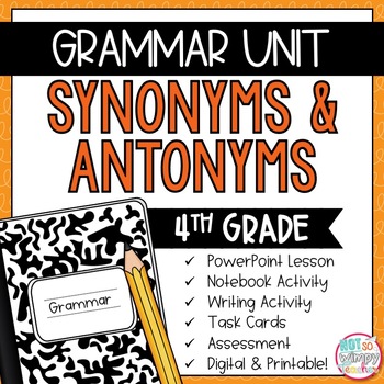 Preview of Grammar Fourth Grade Activities: Synonyms and Antonyms