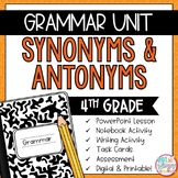 Grammar Fourth Grade Activities: Synonyms and Antonyms