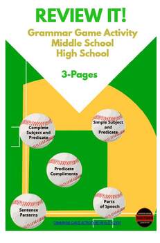 Preview of Grammar Game Activity - CCSS: Reviewing Parts of Speech/Parts of Sentences