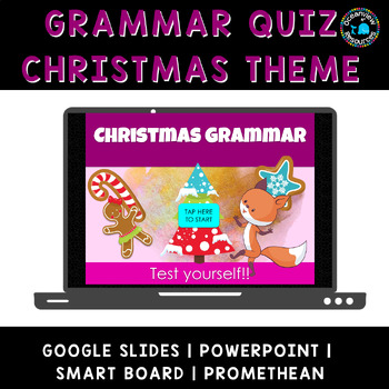 Preview of Grammar Game- Parts of Speech- Christmas Themed-learning station activity