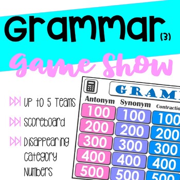 Preview of Grammar Game Show: Antonym, Synonym, Homophone, Contraction, Compound Word