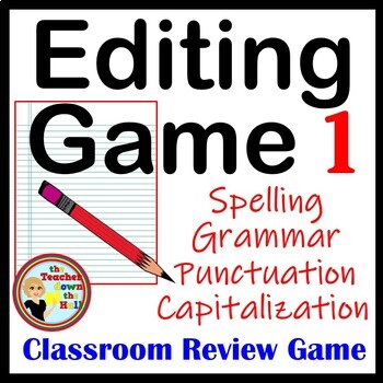 Preview of Editing Game Spelling, Capitalization, Punctuation, & Grammar Activity