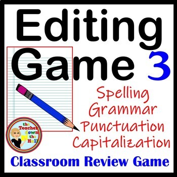 Preview of Editing Game I Spelling, Capitalization, Punctuation, & Grammar Review Activity