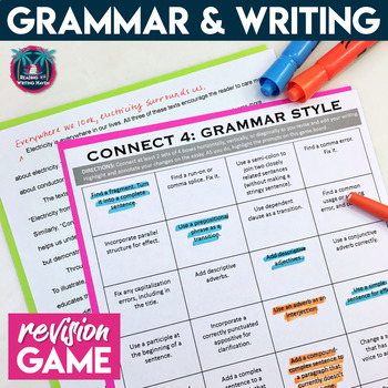 Preview of Grammar Game for Essay Revision