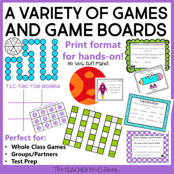 5th Grade Grammar Games Bundle Print and Digital Distance Learning
