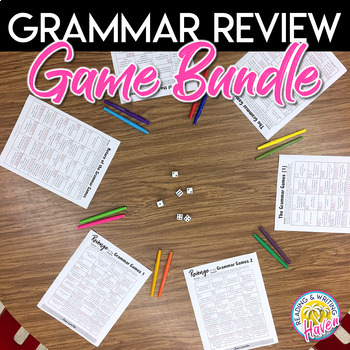 Preview of Grammar Games Bundle for Practice and Review Activities Grades 7 - 12