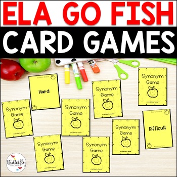 Preview of 8 Parts of Speech Word Sort Upper Elementary Fun Go Fish Grammar Review Games