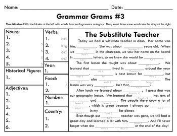 Preview of Grammar Grams #3: The Fun Way To Teach Grammar