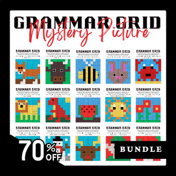 Preview of Grammar Grid - Parts of Speech Color by Code Bundle | End of The Year Activities