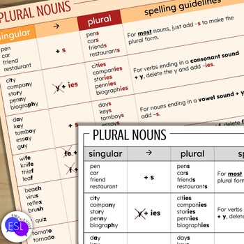 plural nouns grammar guide with worksheets by rike neville tpt