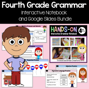 Preview of Grammar Interactive Notebook 4th Grade + Google Slides Bundle | 30% off