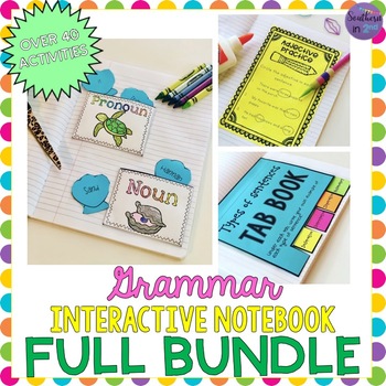 Preview of Grammar Interactive Notebook Bundle - Full Year Activities for Small Groups