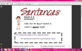 Grammar Interactive Notebook Grade 4 Unit 1 Sentences